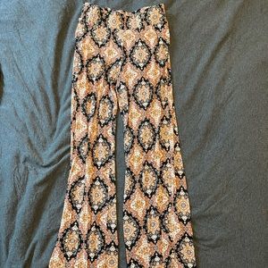 Flowy flared patterned pants